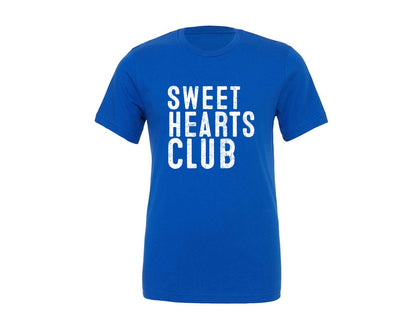 brand:Generic|color:True Royal Blue|Valentine Sweet Hearts Club Graphic T-Shirt