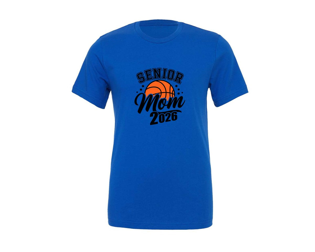 brand:Generic|color:True Royal Blue|Senior Mom Basketball 2026 Design Graphic T-Shirt