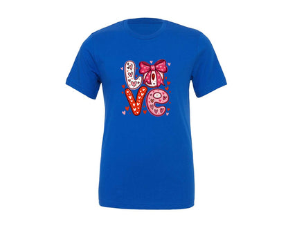 brand:Generic|color:True Royal Blue|Preppy Coquette Valentines Day Love 4 Graphic T-Shirt