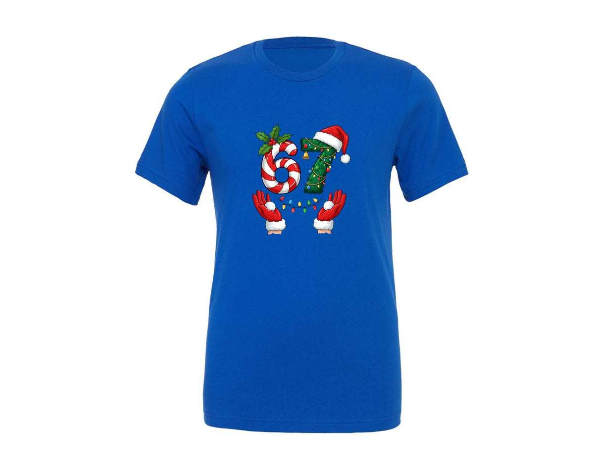 brand:Generic|color:True Royal Blue|Funny Six Seven Christmas 6 7 Meme Graphic T-Shirt