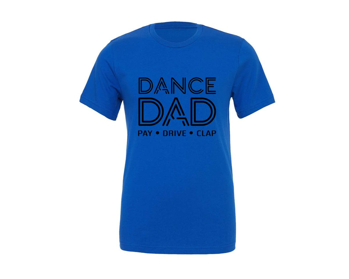 brand:Generic|color:True Royal Blue|Modern Minimalist Dance Dad Badge Graphic T-Shirt