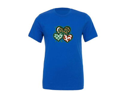 brand:Generic|color:True Royal Blue|Shamrock Leopard Hearts Illustration Graphic T-Shirt