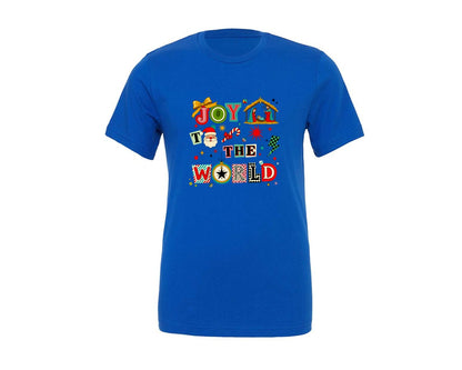 brand:Generic|color:True Royal Blue|Joy To The World Christmas 9 Graphic T-Shirt