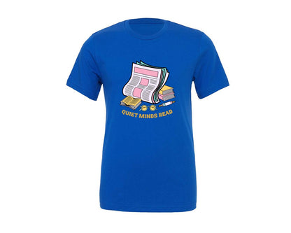 brand:Generic|color:True Royal Blue|Quiet Minds Read T Shirt Graphic T-Shirt