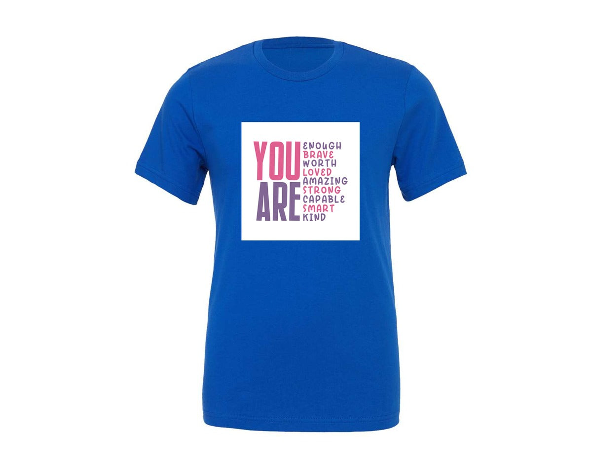 brand:Generic|color:True Royal Blue|You Are Enough Brave Women Empo 2 Graphic T-Shirt