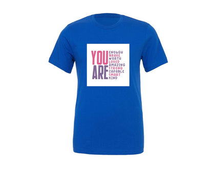 brand:Generic|color:True Royal Blue|You Are Enough Brave Women Empo 2 Graphic T-Shirt