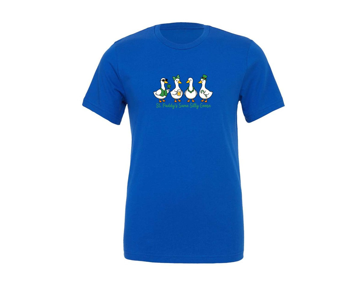 brand:Generic|color:True Royal Blue|St Patricks Day Silly Goose Graphic T-Shirt