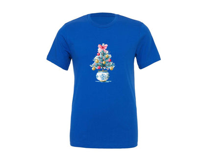 brand:Generic|color:True Royal Blue|Preppy Christmas Tree Graphic Graphic T-Shirt
