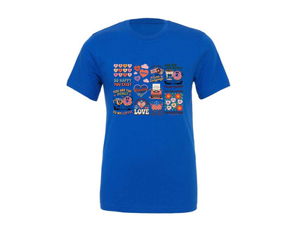brand:Generic|color:True Royal Blue|Retro Valentines Day 57 Graphic T-Shirt
