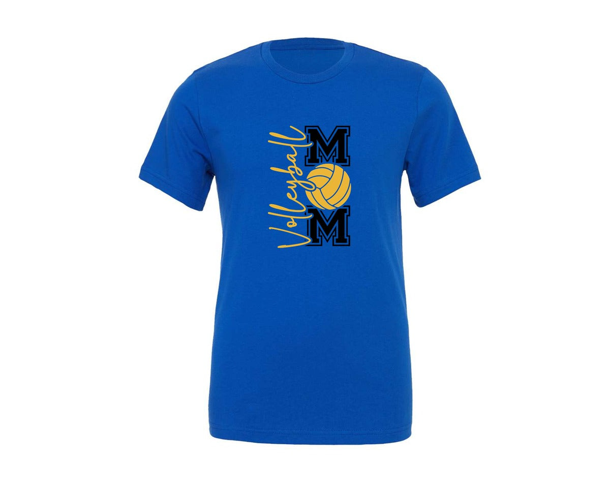 brand:Generic|color:True Royal Blue|Volleyball Mom Front Back Shirt Graphic T-Shirt
