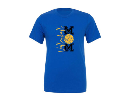 brand:Generic|color:True Royal Blue|Volleyball Mom Front Back Shirt Graphic T-Shirt