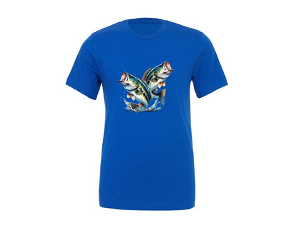 brand:Generic|color:True Royal Blue|Largemouth Bass Fish Fishing Graphic T-Shirt