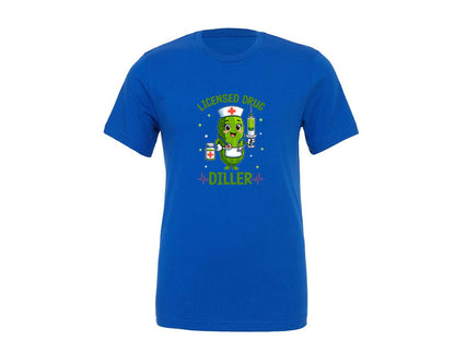 brand:Generic|color:True Royal Blue|Funny Pickle Licensed Nurse T Shirt Graphic T-Shirt