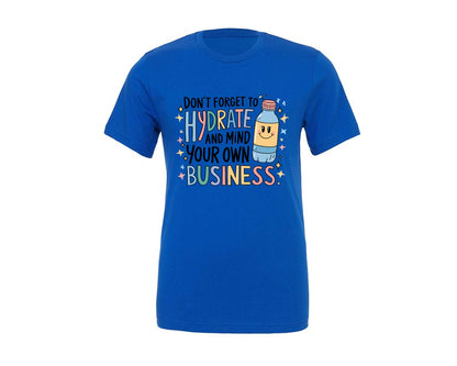 brand:Generic|color:True Royal Blue|Hydrate Mind Business Kawaii Graphic T-Shirt