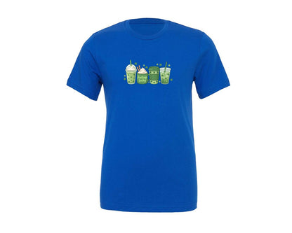 brand:Generic|color:True Royal Blue|St Patricks Day Feeling Lucky Coffee Graphic T-Shirt