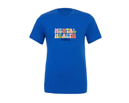 brand:Generic|color:True Royal Blue|Yarn Mental Health Matters Shirt Graphic T-Shirt