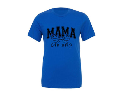 brand:Generic|color:True Royal Blue|Mama Bow Varsity Graphic T-Shirt