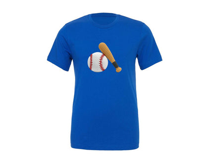 brand:Generic|color:True Royal Blue|Knitted Crochet Baseball And Bat Graphic T-Shirt
