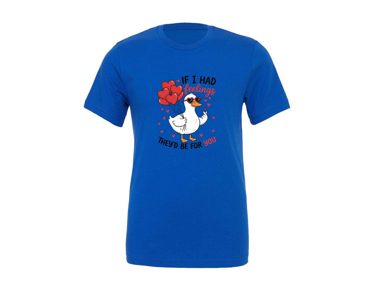 brand:Generic|color:True Royal Blue|Funny Goose Valentines Day Graphic T-Shirt