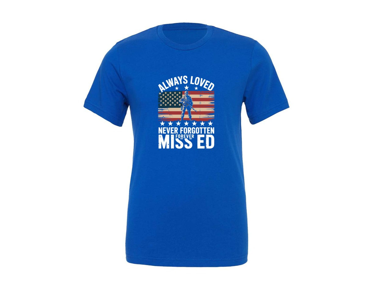 brand:Generic|color:True Royal Blue|Always Loved 4Th Of July America Graphic T-Shirt