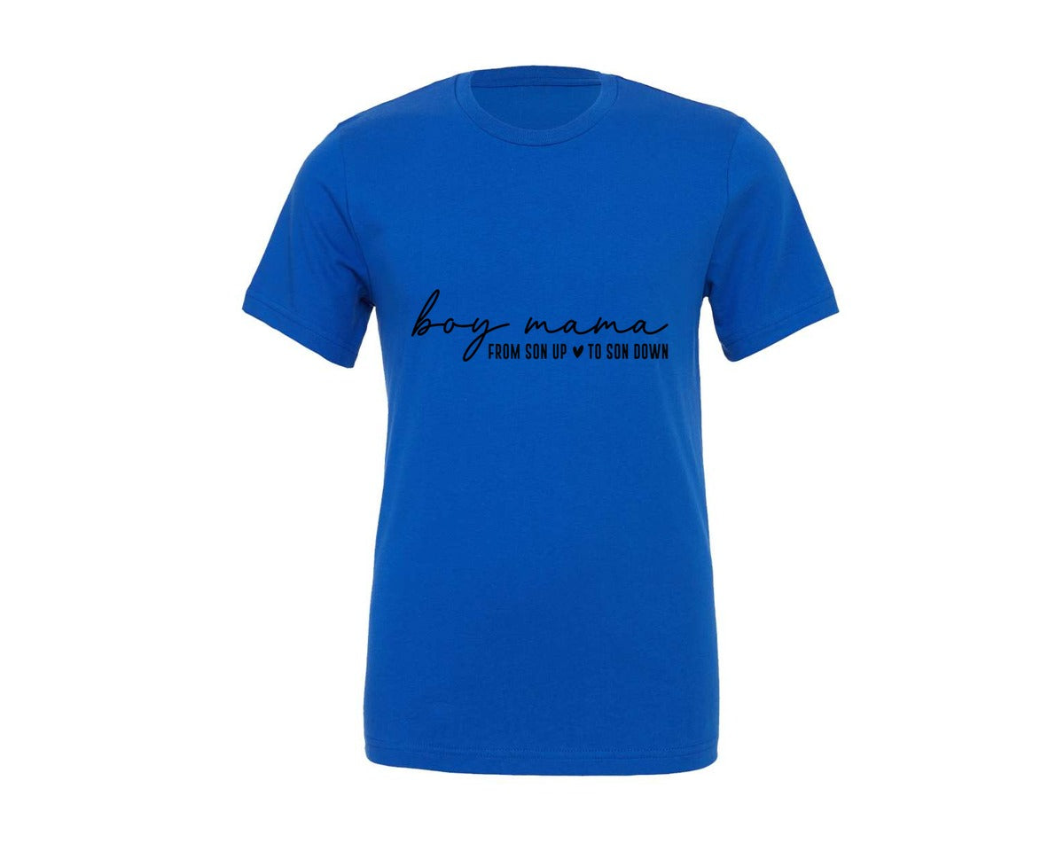 brand:Generic|color:True Royal Blue|Boy Mama From Son Up To Son Down 3 Graphic T-Shirt