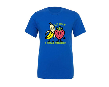 brand:Generic|color:True Royal Blue|We Make A Great Smoothie Cute Fruit Pun Graphic T-Shirt