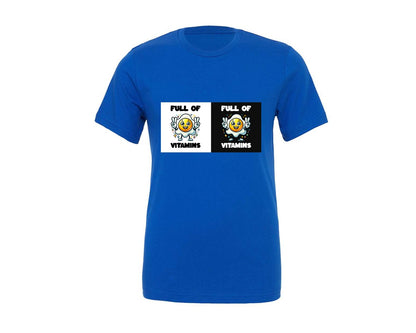 brand:Generic|color:True Royal Blue|Full Of Vitamins Egg Design Graphic T-Shirt