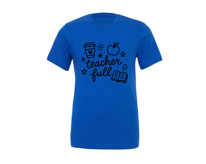 brand:Generic|color:True Royal Blue|Teacher Full Teacher 4 Graphic T-Shirt