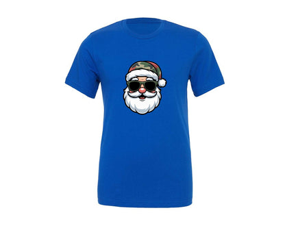 brand:Generic|color:True Royal Blue|Cute Santa Camo Hunting Santa Graphic T-Shirt