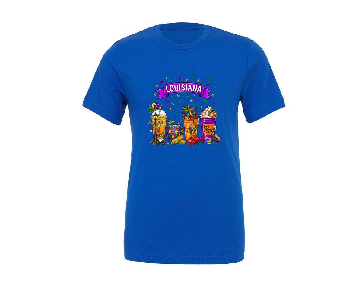 brand:Generic|color:True Royal Blue|Louisiana Coffee Coffee Graphic T-Shirt