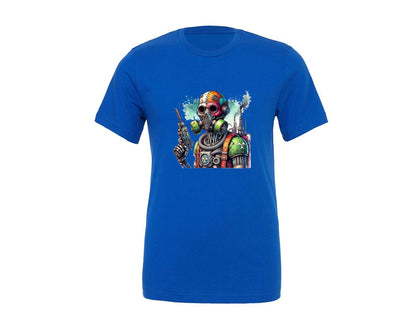 brand:Generic|color:True Royal Blue|Robot Sublimationsticker Graphic T-Shirt
