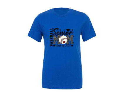 brand:Generic|color:True Royal Blue|Senior Baseball Mom Class Of 2025 Graphic T-Shirt