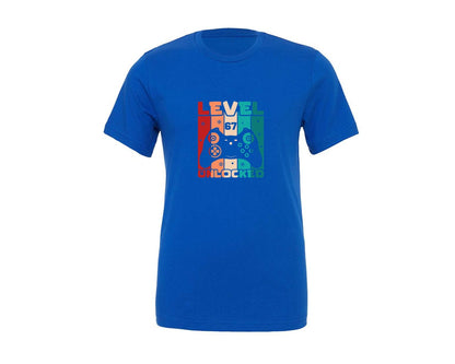 brand:Generic|color:True Royal Blue|Gamer Gaming Level 67 Unlocked Graphic T-Shirt
