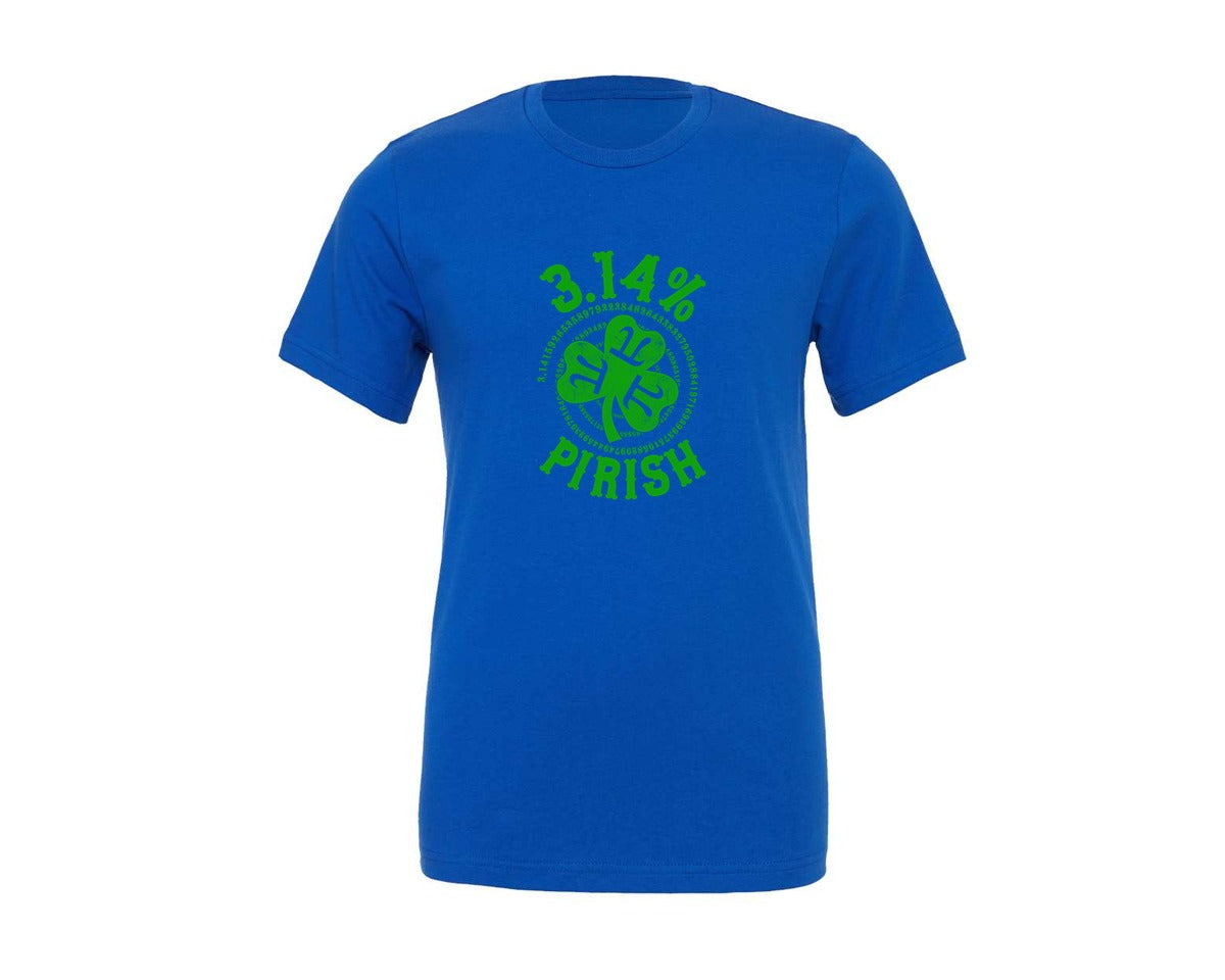 brand:Generic|color:True Royal Blue|Green Pi Day Irish Shamrock 3 14 Pirish Graphic T-Shirt