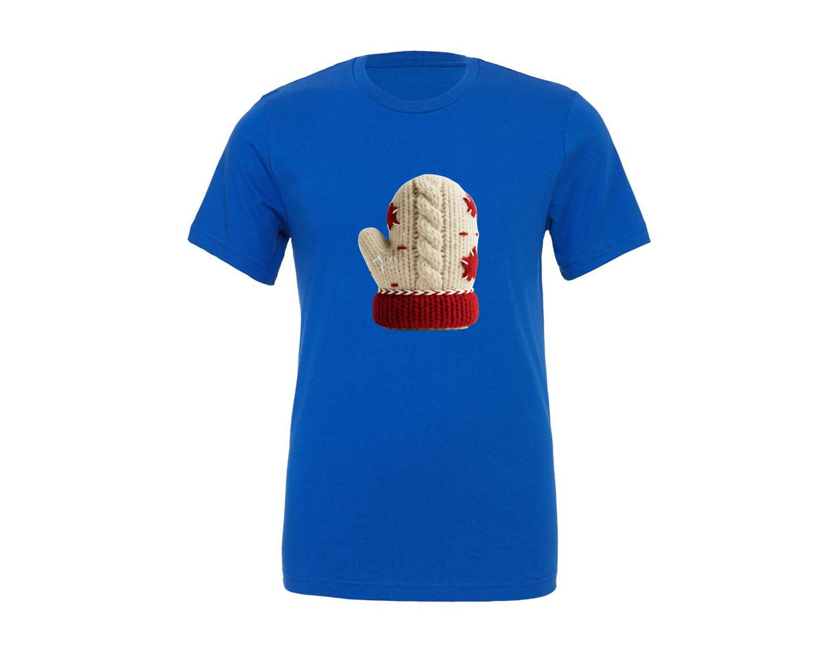 brand:Generic|color:True Royal Blue|Cute Knitted Mitten Christmas T Shirt Graphic T-Shirt