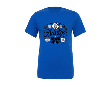 brand:Generic|color:True Royal Blue|Auntie Daisy Flowers Bow Hearts Graphic T-Shirt
