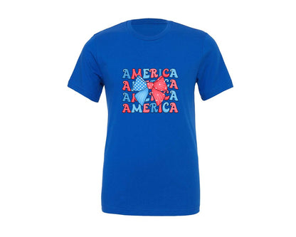 brand:Generic|color:True Royal Blue|America Coquette 4Th Of July Graphic T-Shirt