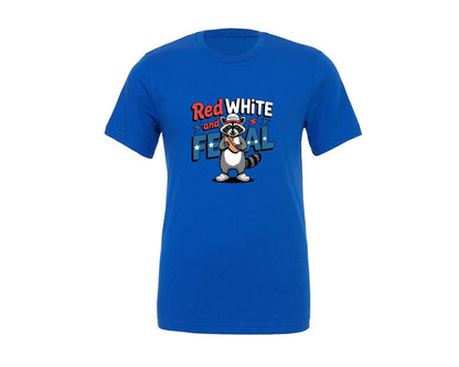 brand:Generic|color:True Royal Blue|Red White And Feral 6 Graphic T-Shirt