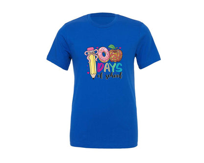brand:Generic|color:True Royal Blue|100 Days Of School Pencil Coquette 5 Graphic T-Shirt