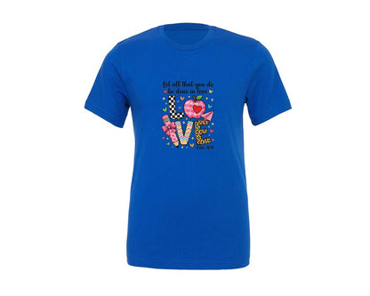 brand:Generic|color:True Royal Blue|Preppy Teacher Valentine Love Graphic T-Shirt