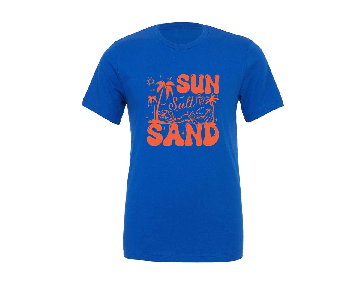 brand:Generic|color:True Royal Blue|Sun Salt Sand Tropical Flip Flops Graphic T-Shirt