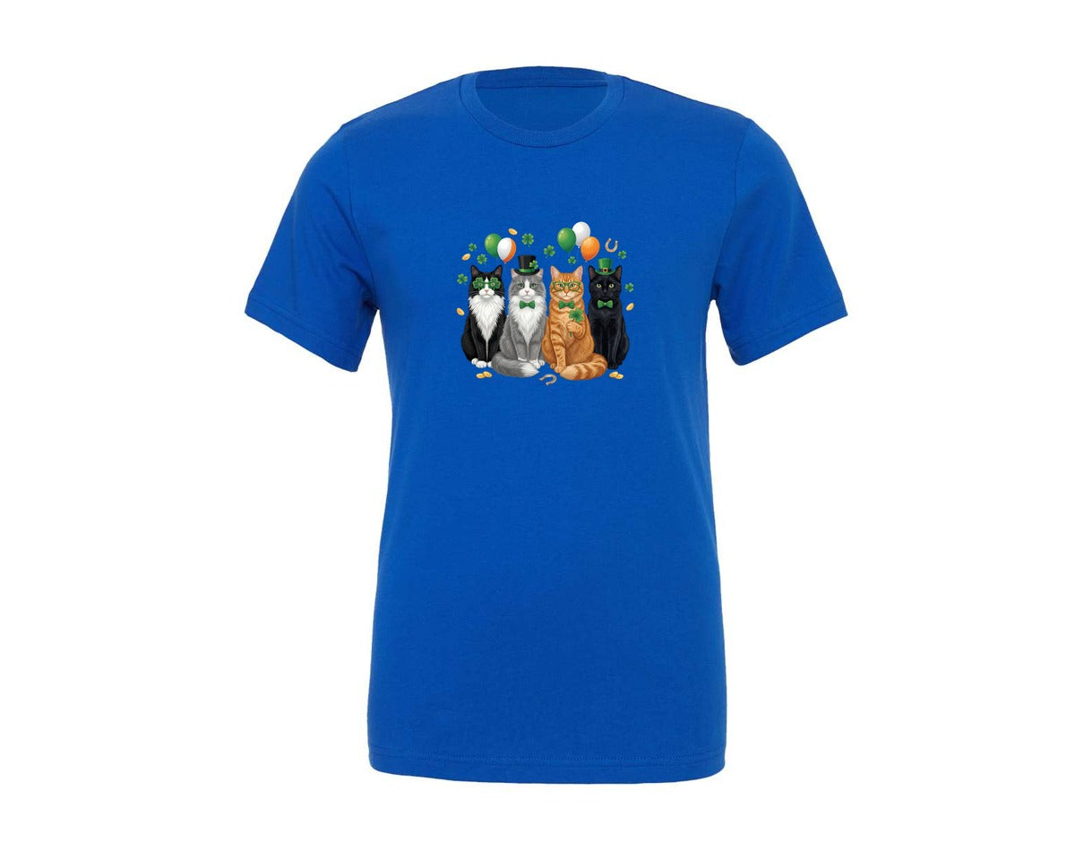 brand:Generic|color:True Royal Blue|Cute St Patricks Day Cats 2 Graphic T-Shirt
