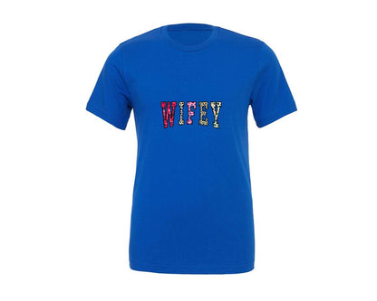 brand:Generic|color:True Royal Blue|Leopard Wifey Graphic T-Shirt