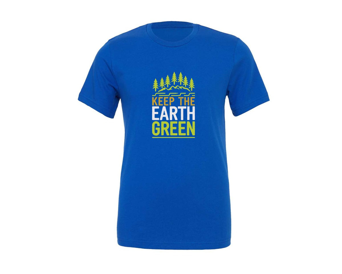 brand:Generic|color:True Royal Blue|Keep The Earth Green Environment Cute 2 Graphic T-Shirt