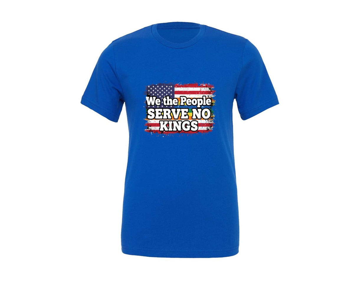 brand:Generic|color:True Royal Blue|We The People Rainbow Serve No King Graphic T-Shirt