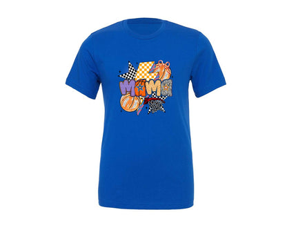 brand:Generic|color:True Royal Blue|Retro Basketball Mama Graphic T-Shirt