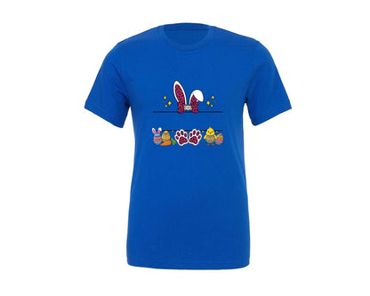 brand:Generic|color:True Royal Blue|Easter Split Name Frame Graphic T-Shirt