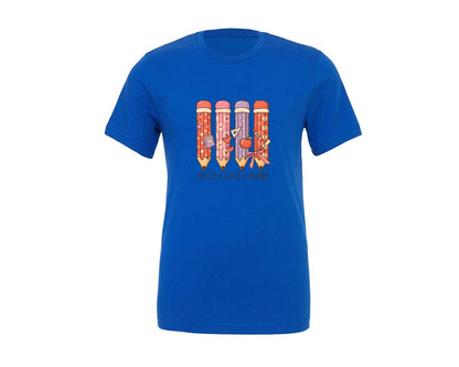 brand:Generic|color:True Royal Blue|Valentines Day Teacher 21 Graphic T-Shirt