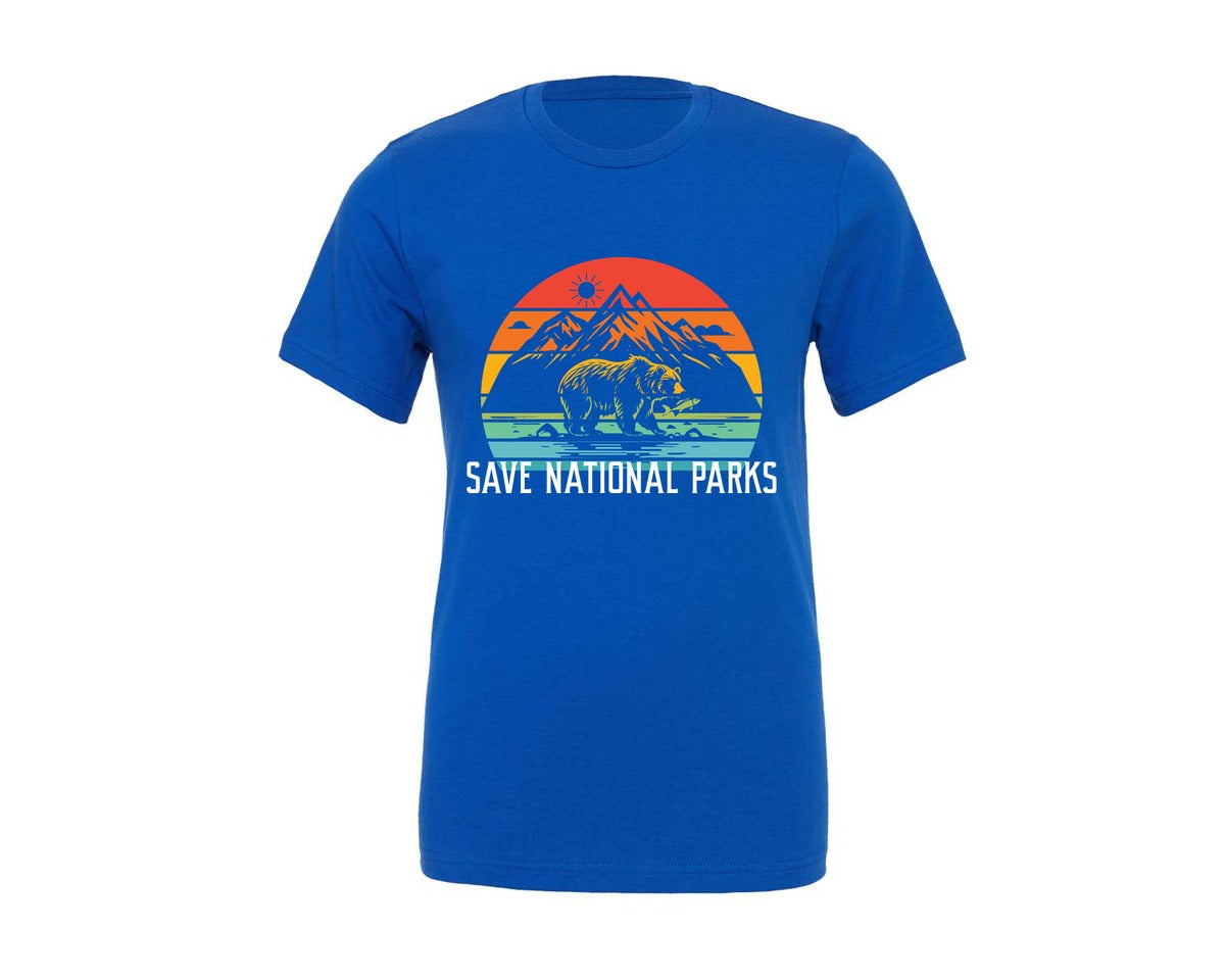 brand:Generic|color:True Royal Blue|Protect Our National Parks Lover Shirt Graphic T-Shirt