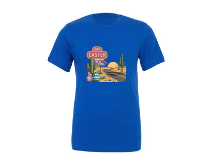 brand:Generic|color:True Royal Blue|Howdy Easter Western Desert Easter 3 Graphic T-Shirt